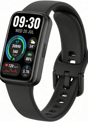 Fitness Tracker for Men & Women with 1.47” HD Display, Heart Rate & SpO2 Tracking, Sleep & Activity Monitor, 100+ Sports Modes, 3ATM Waterproof Smart Band, Works with Android & iOS, Black